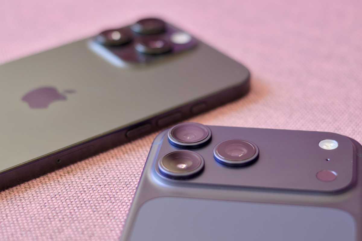 iPhone 17 Pro Max next to 16 Pro Max showing rear cameras