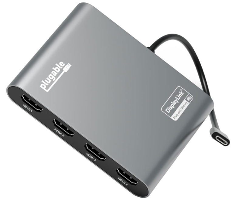 Plugable USB-C Quad 4K HDMI Adapter - Best USB-C hub for multiple Mac screens